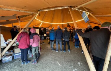 Inne i Lierne-lavvoen på Snåsa Game Fair